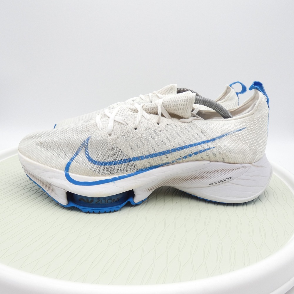 Nike Air Zoom Tempo NEXT% White Blue Running Shoes CI9923-104 Mens 11.5